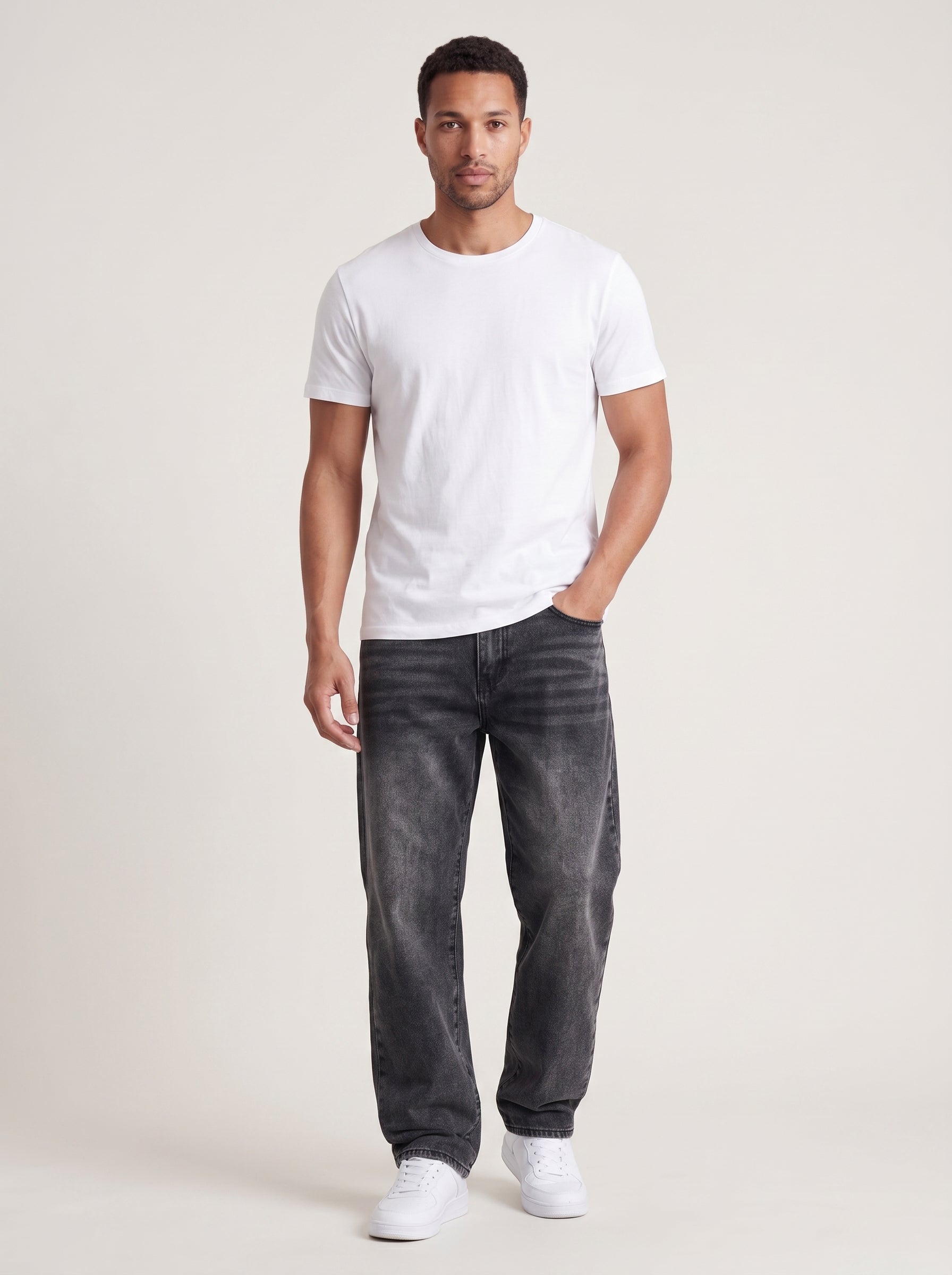 Marco | Relaxed Fit Straight Leg Washed Denim Jeans