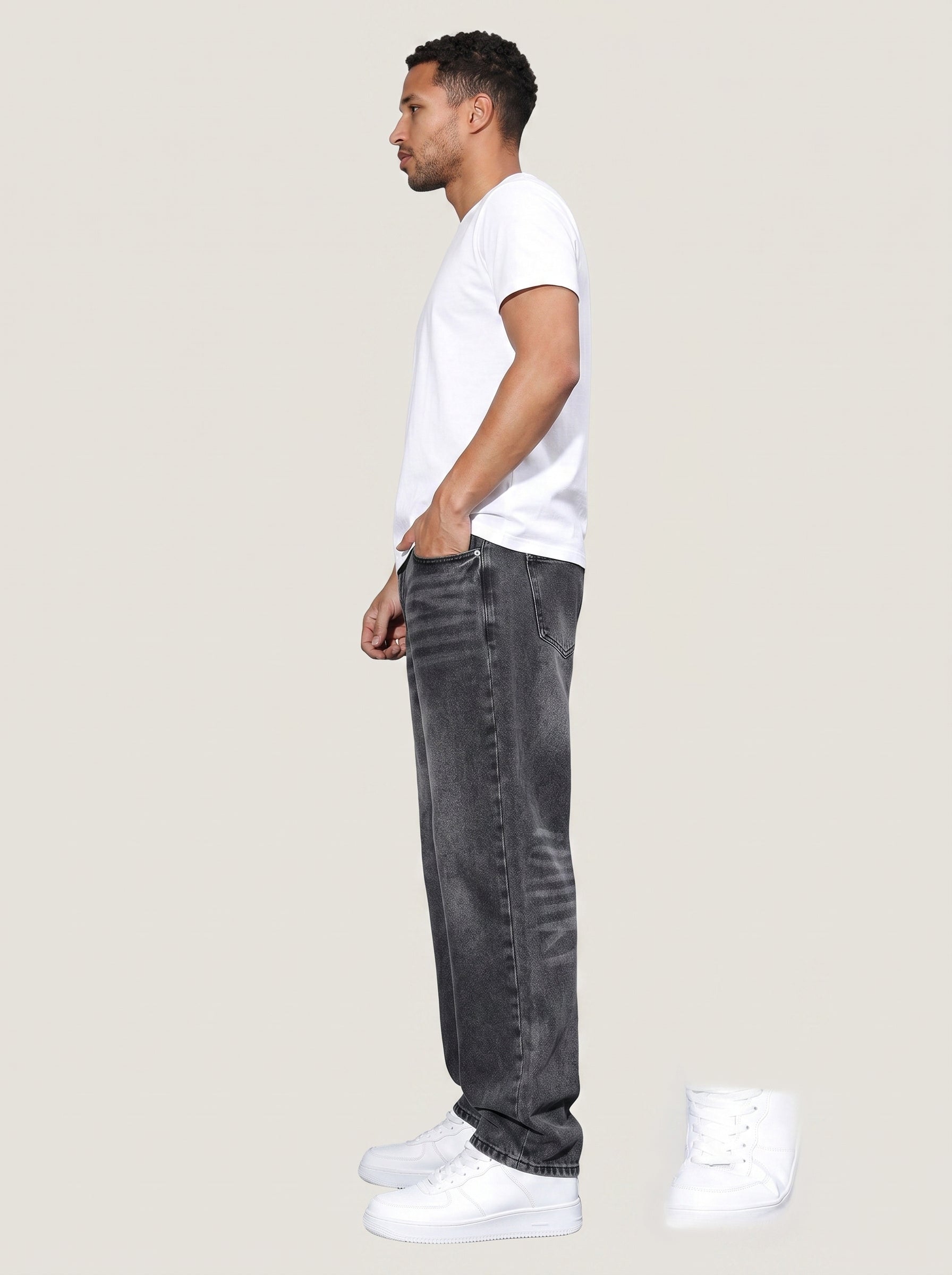 Marco | Relaxed Fit Straight Leg Washed Denim Jeans